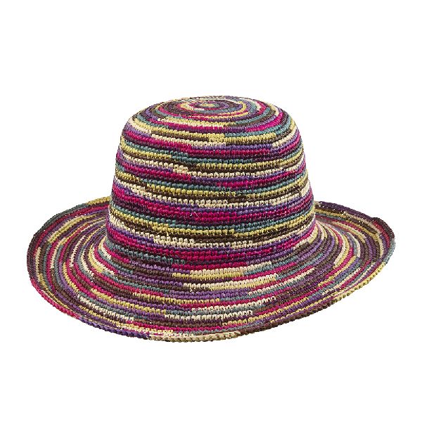 Ladies Multicoloured Crochet Panama